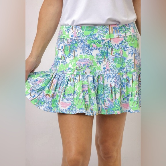 Lilly Pulitzer Dresses & Skirts - NWT Lilly Pulitzer UPF 50+ Taye Orb Green Serving It Up Ruffle Skort Size L